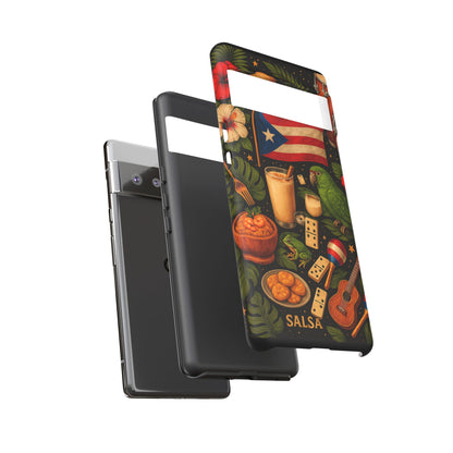 Puerto Rican Culture Phone Case | Boricua Icons Caribbean Aesthetic Tough Protective Case