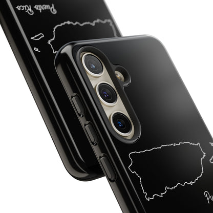 Puerto Rico Outline Phone Case – Minimal Country Map Tough Case (iPhone, Samsung, Pixel)