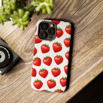 Cute Strawberry Phone Case – Aesthetic Fruit Pattern Protective Cover for Iphone, Samsung Galaxy and Pixel