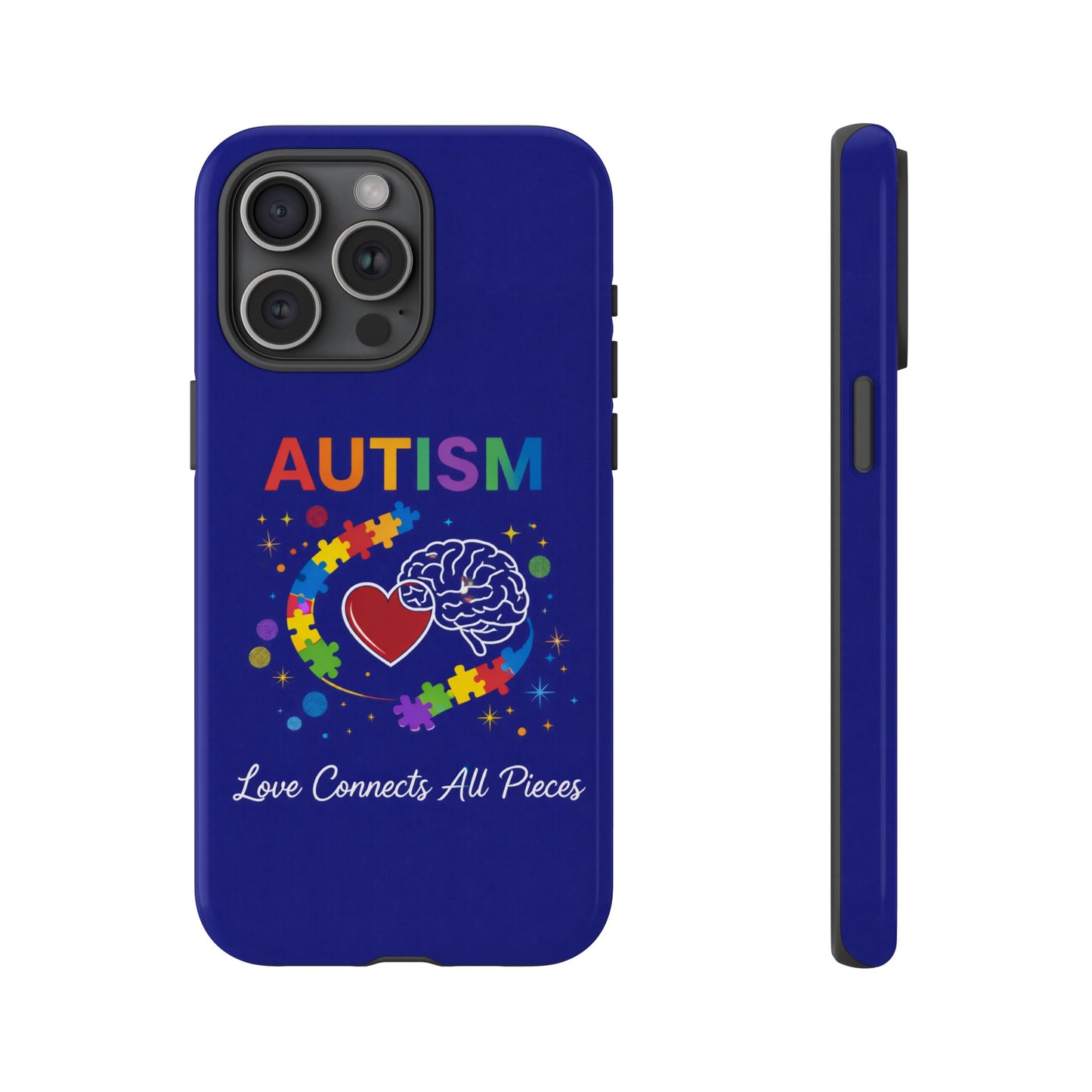 Autism Awareness Tough Case – "Love Connects All Pieces" Phone Case for Iphone, Samsung Galaxy and Pixel