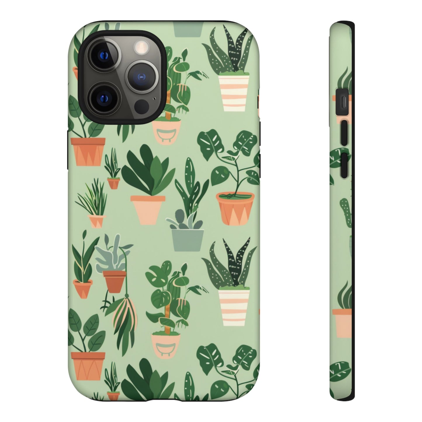 Plant Lover Phone Case | Cute Potted Plants Pattern | Botanical Aesthetic Tough Case