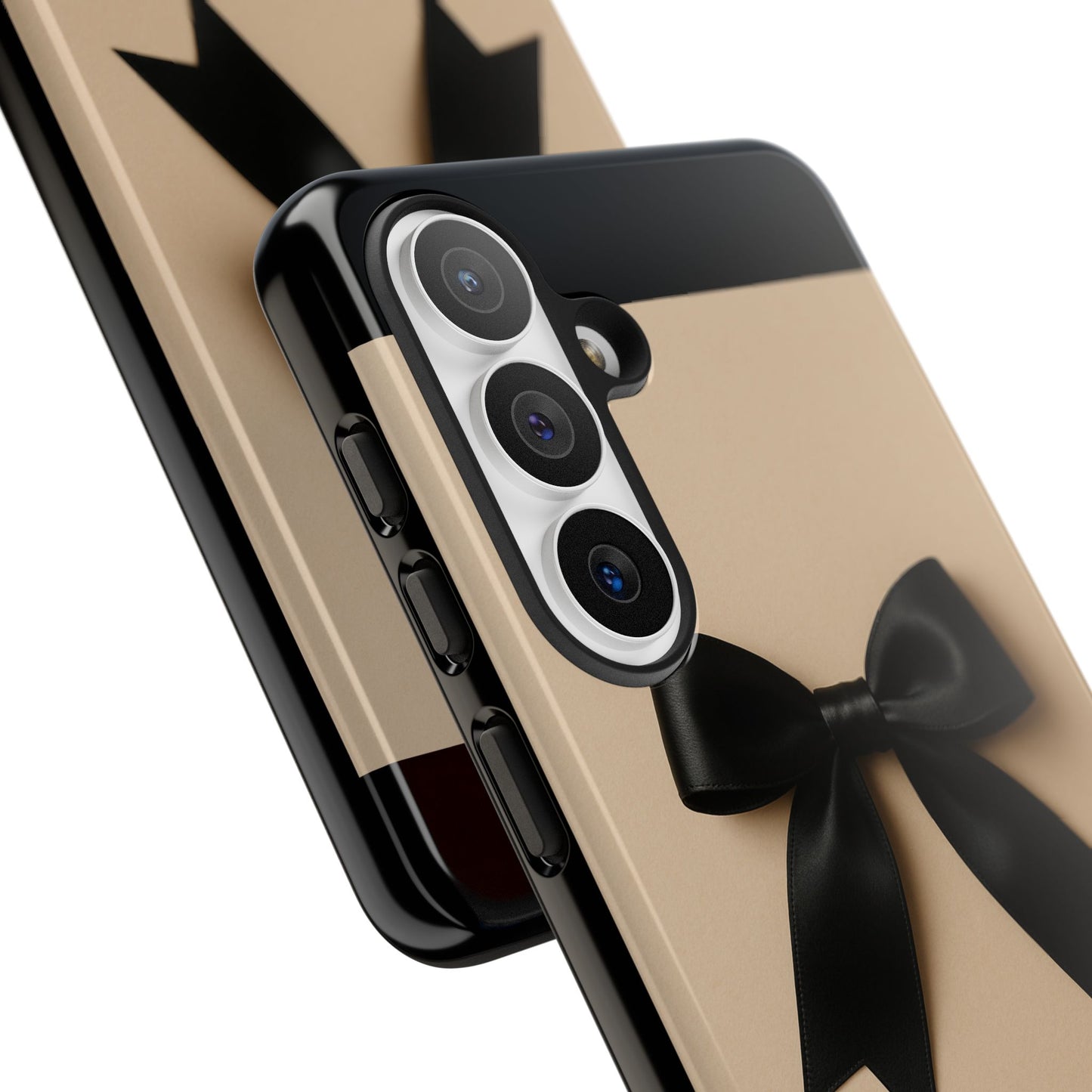Black Bow Phone Case | Coquette Aesthetic Ribbon Design | Chic Neutral iPhone & Samsung Tough Protective Case