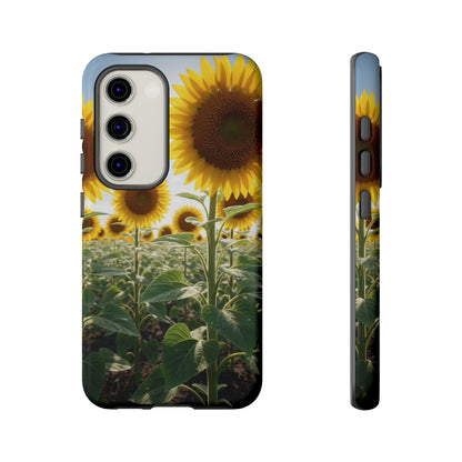 Sunflower Field Phone Case | Golden Hour Floral Aesthetic | Bright Summer Tough Case
