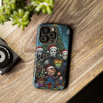 Christmas Horror Phone Case – Festive Slasher Collage Tough Case (iPhone, Samsung, Pixel)