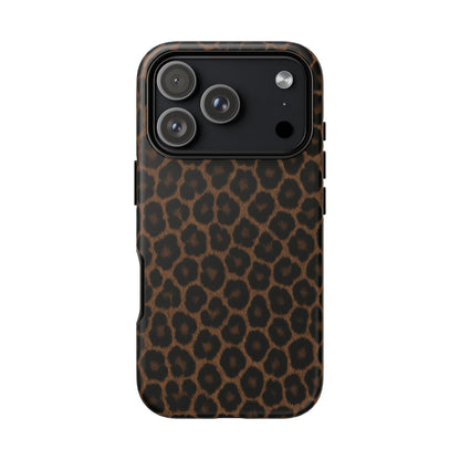 Brown Leopard Print Phone Case | Classic Animal Print Aesthetic Tough Protective Case