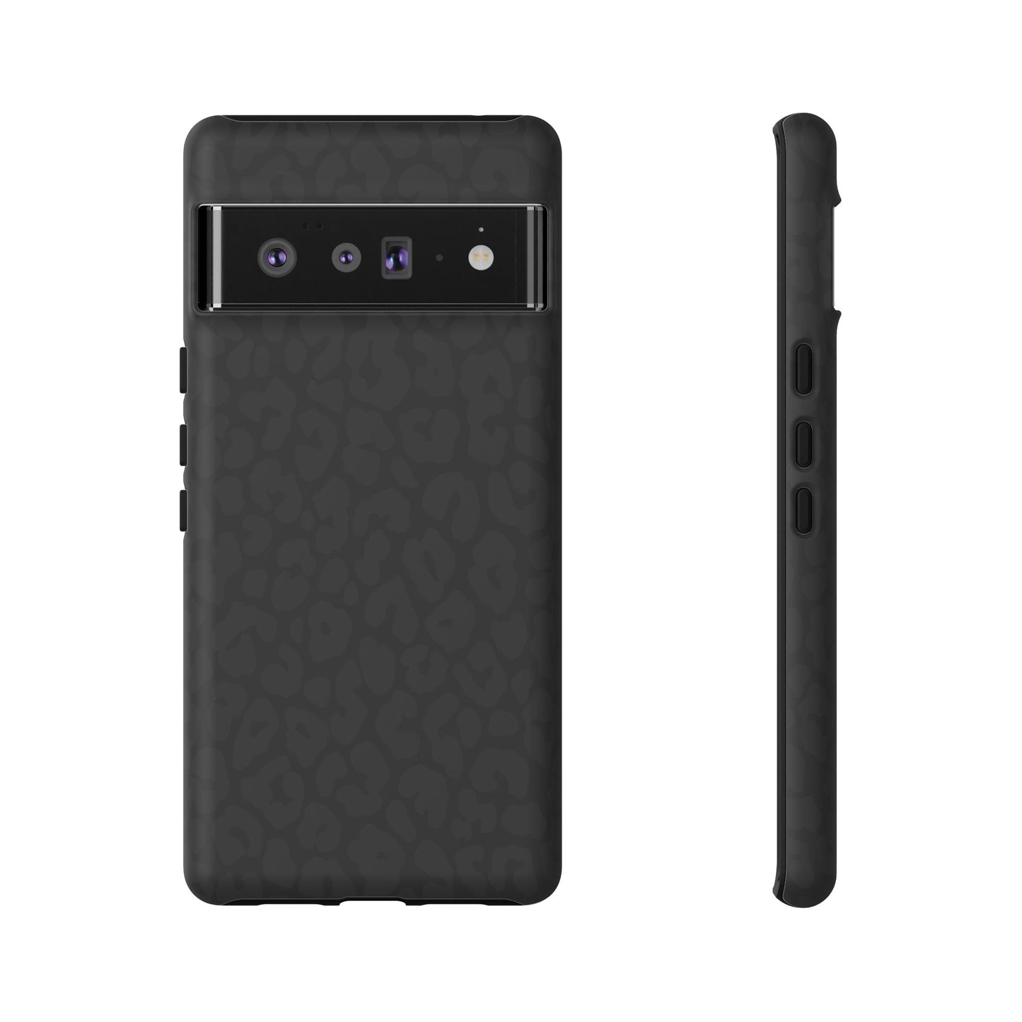 Black Leopard Phone Case | Black on Black Leopard Print Tough iPhone & Samsung Case | Matte or Glossy Protective Cover