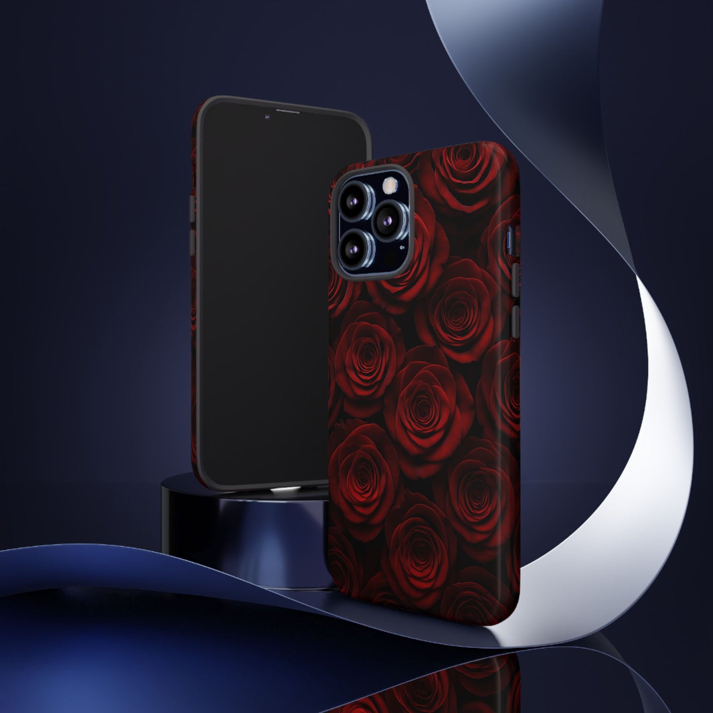 Dark Red Rose Phone Case – Gothic Floral Tough Case (iPhone, Samsung, Pixel)