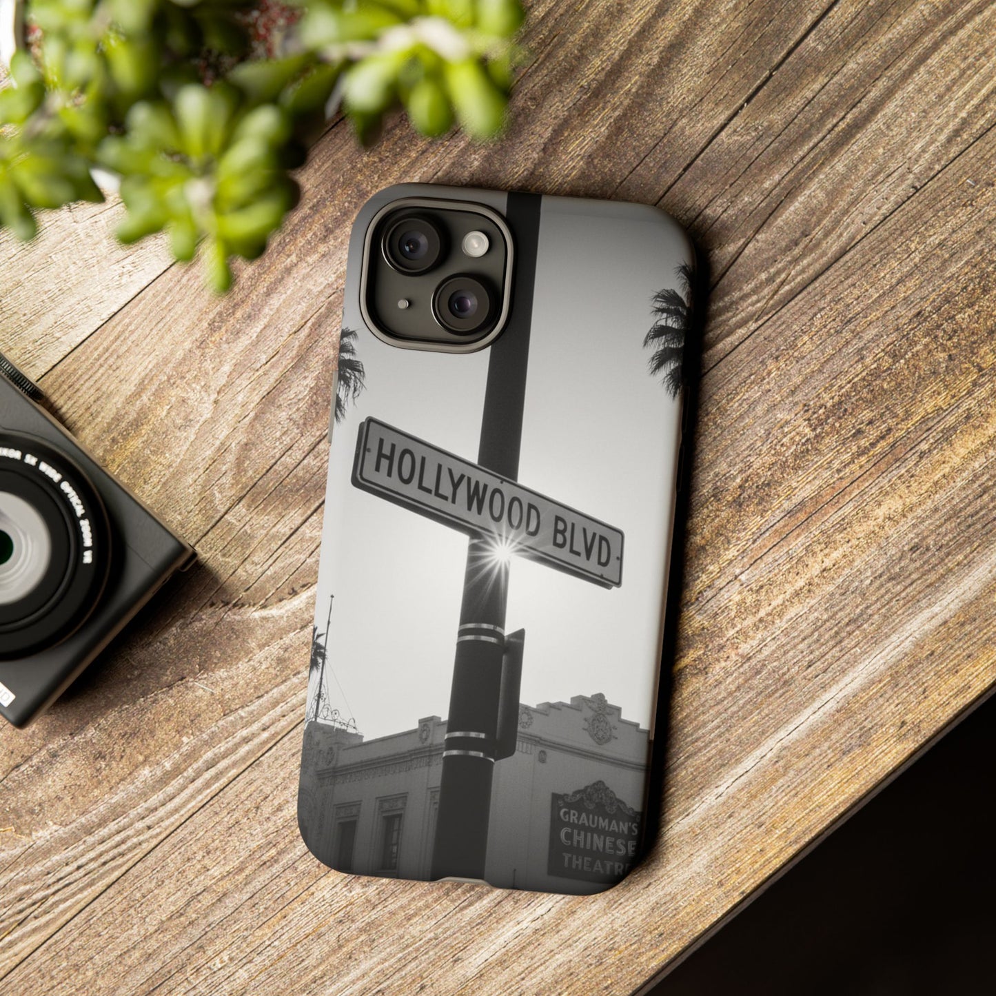 Hollywood Blvd Phone Case | Vintage Los Angeles Street Sign | Black & White LA Aesthetic