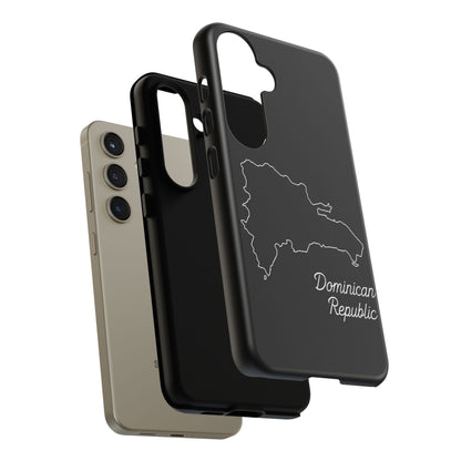Dominican Republic Outline Phone Case – Minimal Country Map Tough Case (iPhone, Samsung, Pixel)