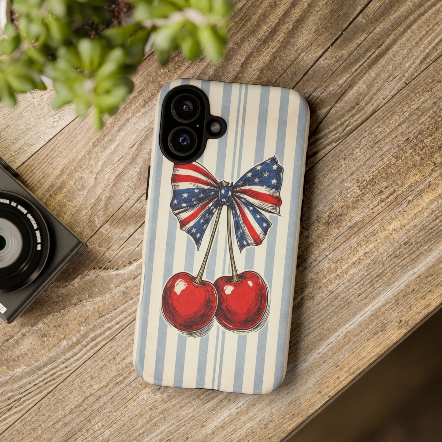 Patriotic Cherry Phone Case Americana Coquette Aesthetic iPhone Samsung