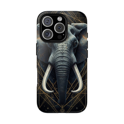 Elephant Mandala Phone Case – Black and Gold Spiritual Elephant Tough Protective Case