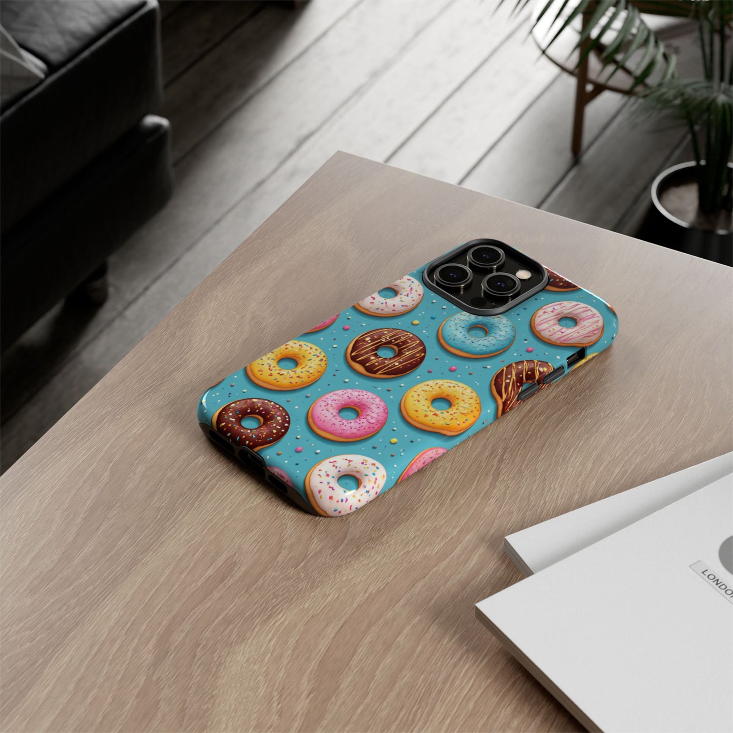 Cute Donut Pattern Phone Case – Colorful Sprinkles Dessert Design for Iphone, Samsung Galaxy and Pixel