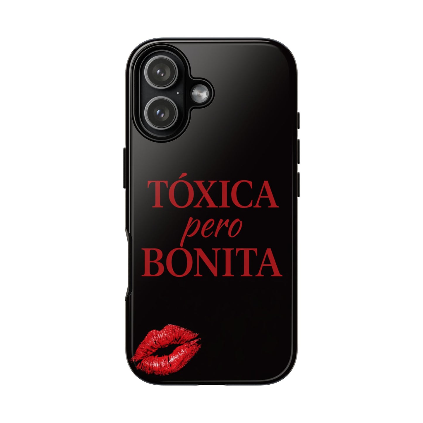 Toxica Pero Bonita Phone Case, Latina Quote Case, Red Lips Aesthetic, Spanish Saying Case, Trendy Tough Cover