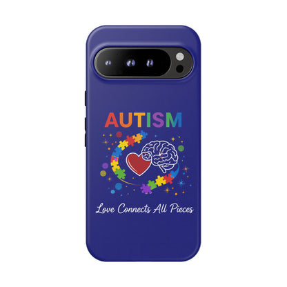 Autism Awareness Tough Case – "Love Connects All Pieces" Phone Case for Iphone, Samsung Galaxy and Pixel