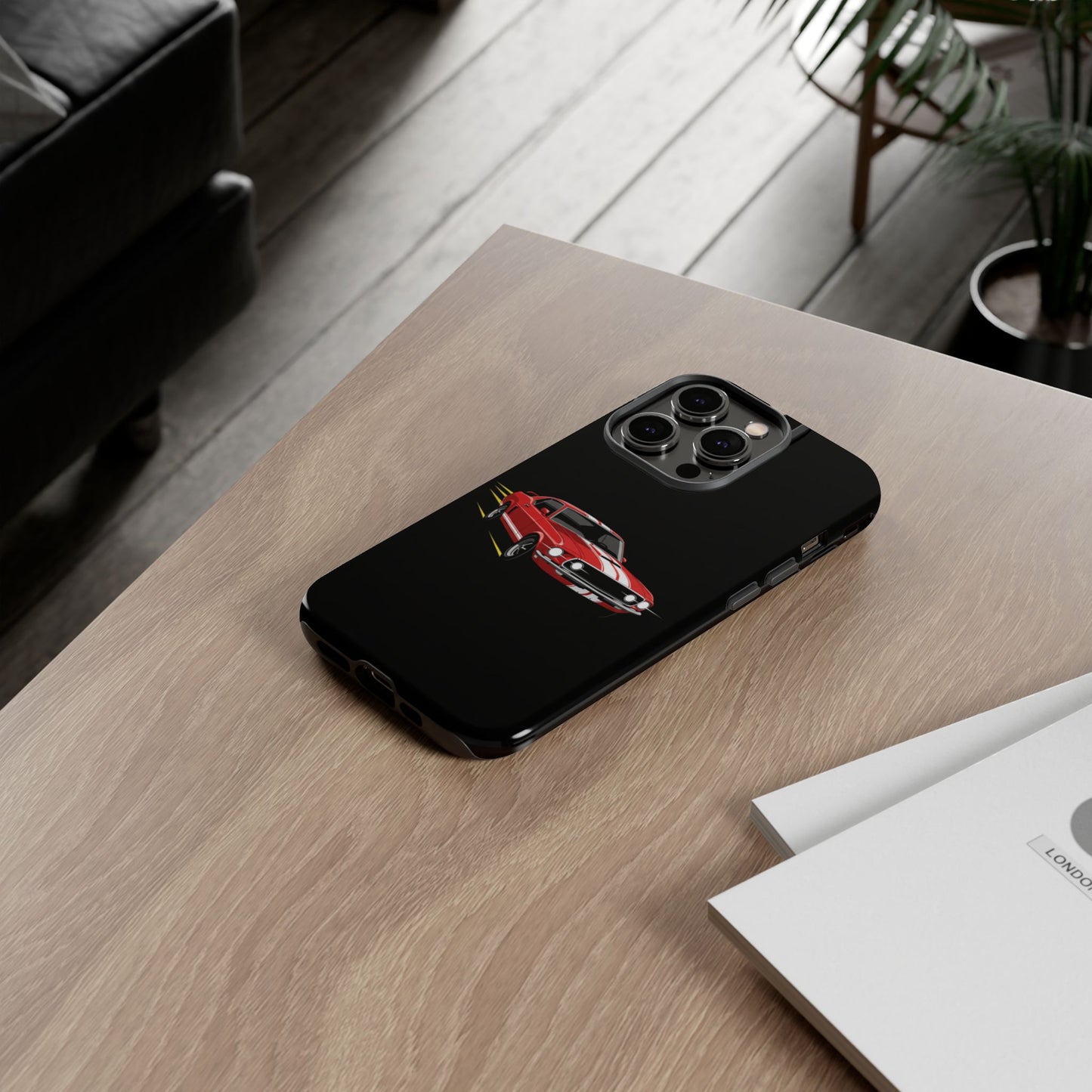 Red Muscle Car Phone Case – Classic Car Racing Tough Protective Case