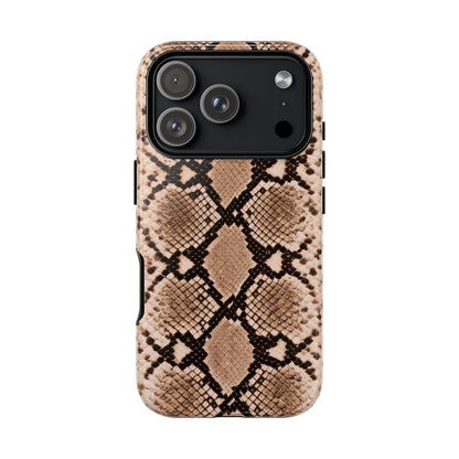 Snake Print Phone Case – Brown Python Pattern Slim Protective Cover for Iphone, Samsung Galaxy and Pixel
