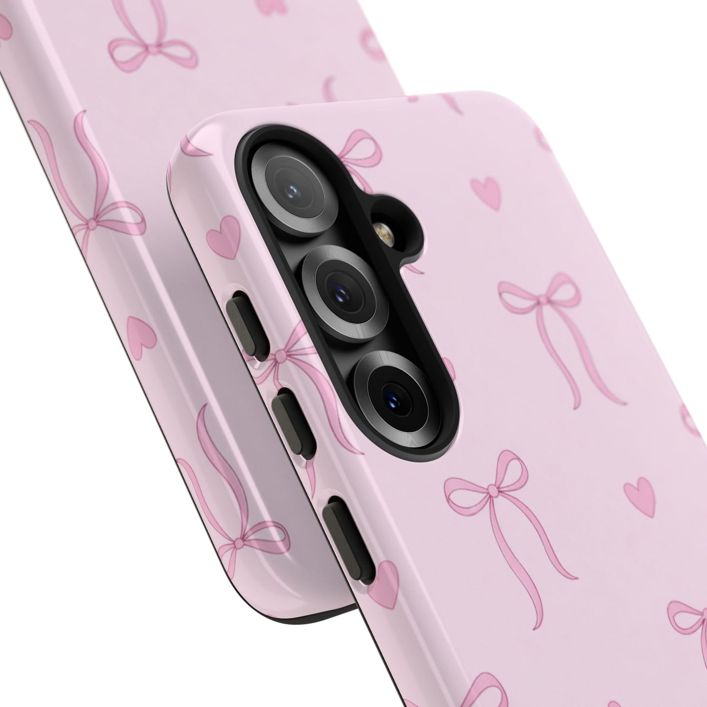 Pink Bow Heart Aesthetic Phone Case – Coquette Cute Tough Cover