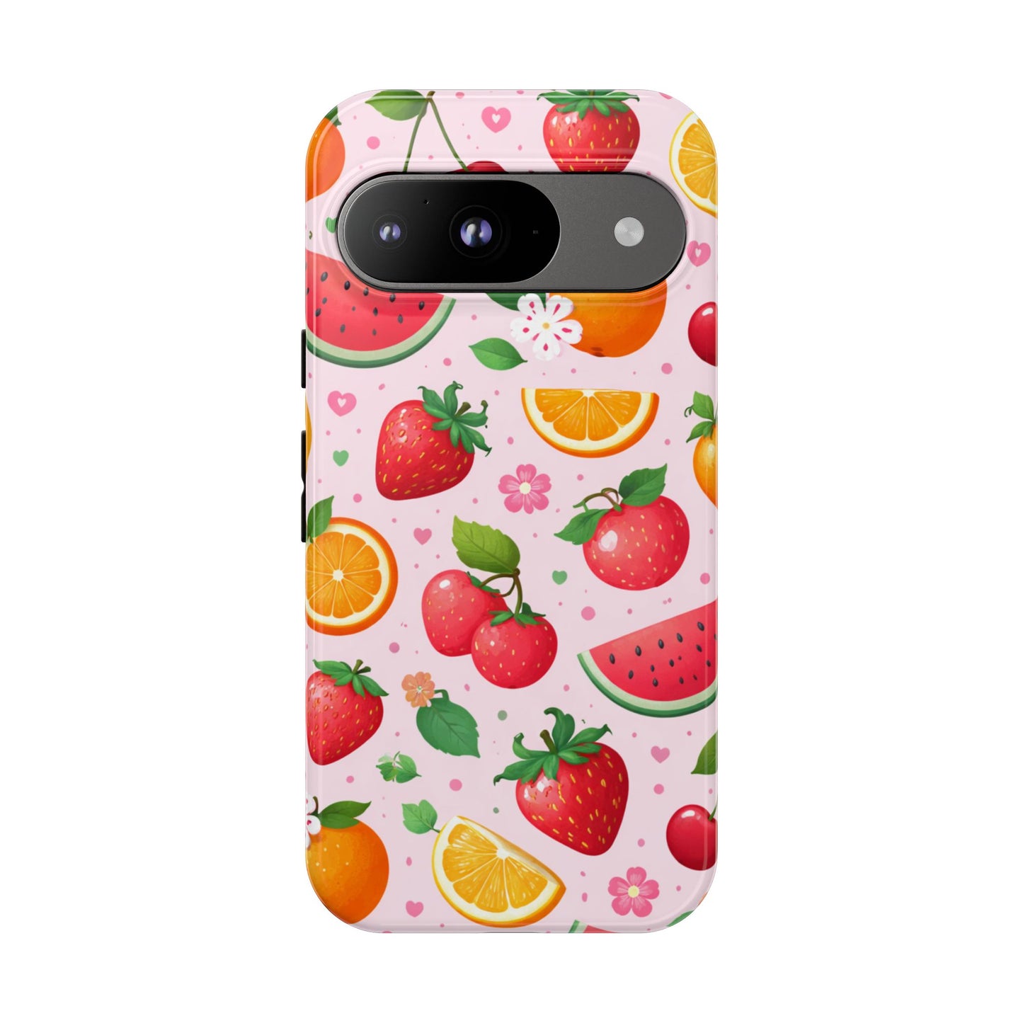 Fruit Phone Case – Tough Shockproof, Strawberry Cherry Citrus Summer Design for Iphone, Samsung Galaxy and Pixel