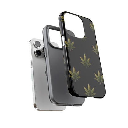 Cannabis Leaf Phone Case Green Weed Leaf Pattern Tough Protective Cover