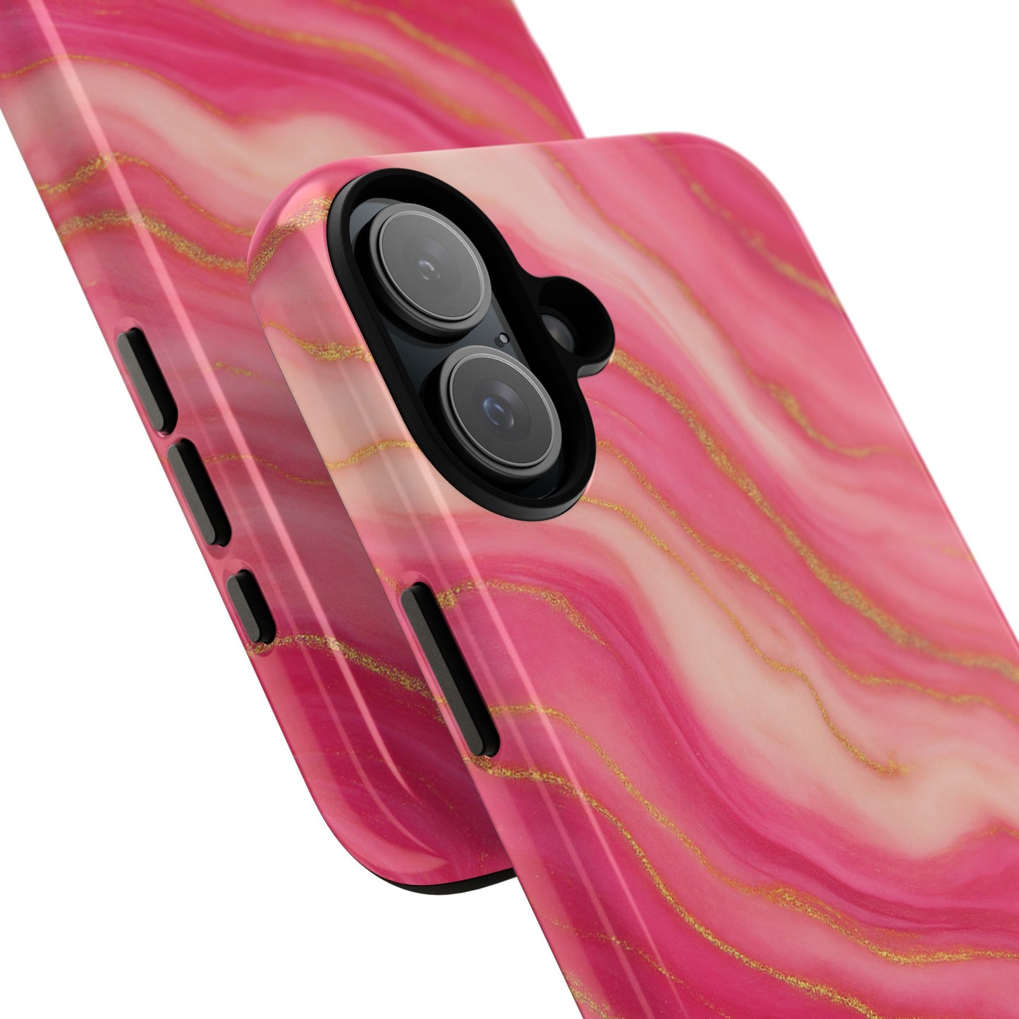 Pink Marble Phone Case | Rose Gold Swirl Aesthetic Tough Protective Case