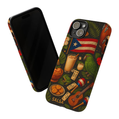 Puerto Rican Culture Phone Case | Boricua Icons Caribbean Aesthetic Tough Protective Case
