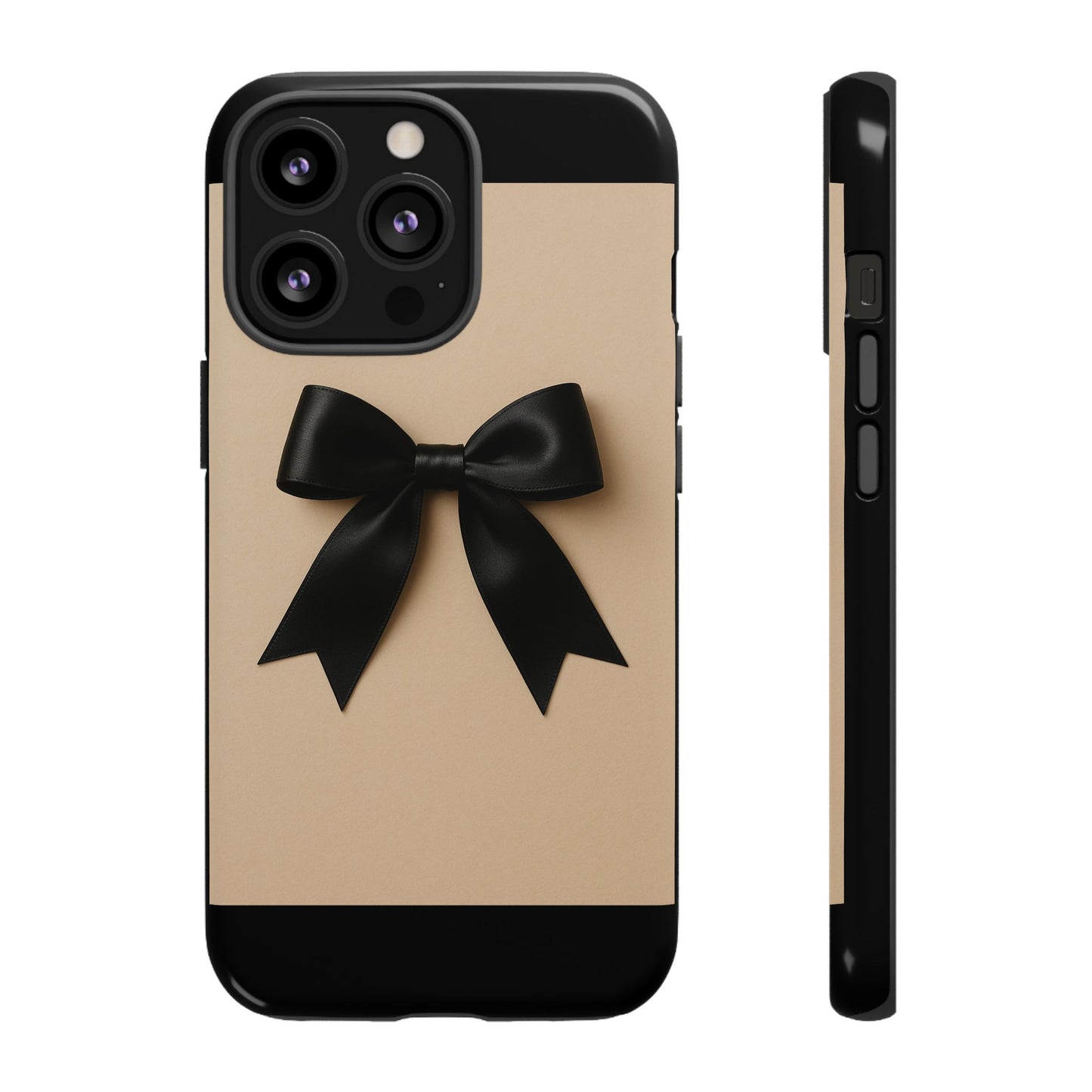 Black Bow Phone Case | Elegant Coquette Bow Design | Chic Neutral Tough Case for iPhone & Samsung