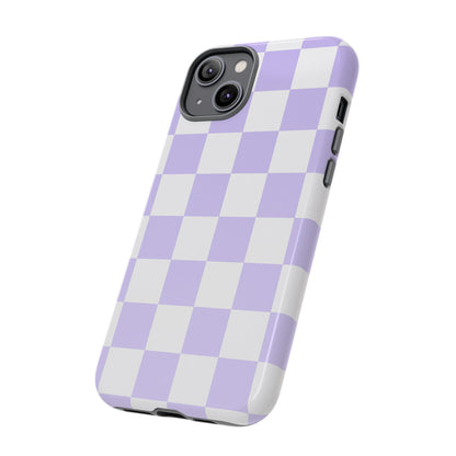Lavender Checkerboard Phone Case | Pastel Aesthetic Tough Case