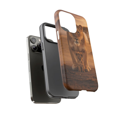 Lioness & Cub Phone Case | Safari Wildlife Tough Case for iPhone & Samsung