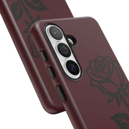 Black Rose Burgundy iPhone Case | Dark Aesthetic Shockproof Protective Cover
