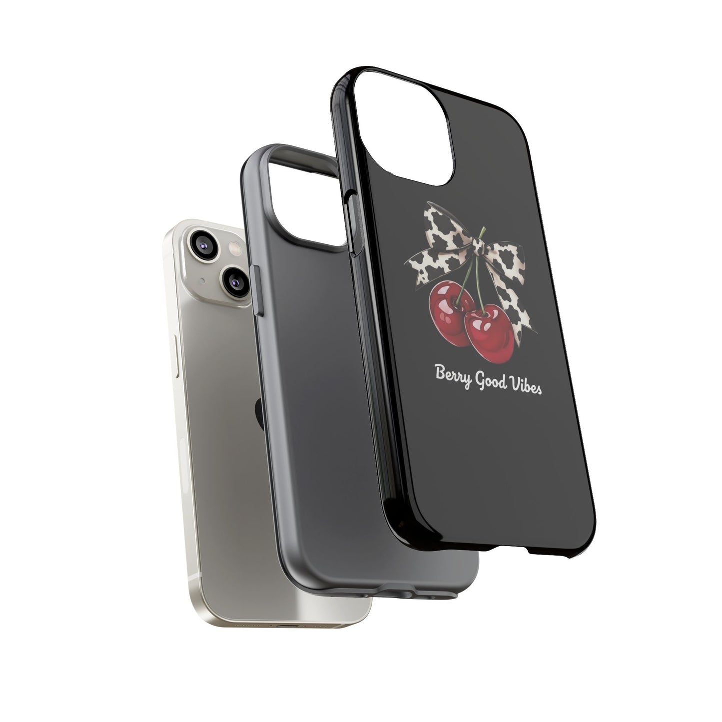 Cherry Cow Print Phone Case | Coquette Bow Aesthetic iPhone & Samsung Tough Case
