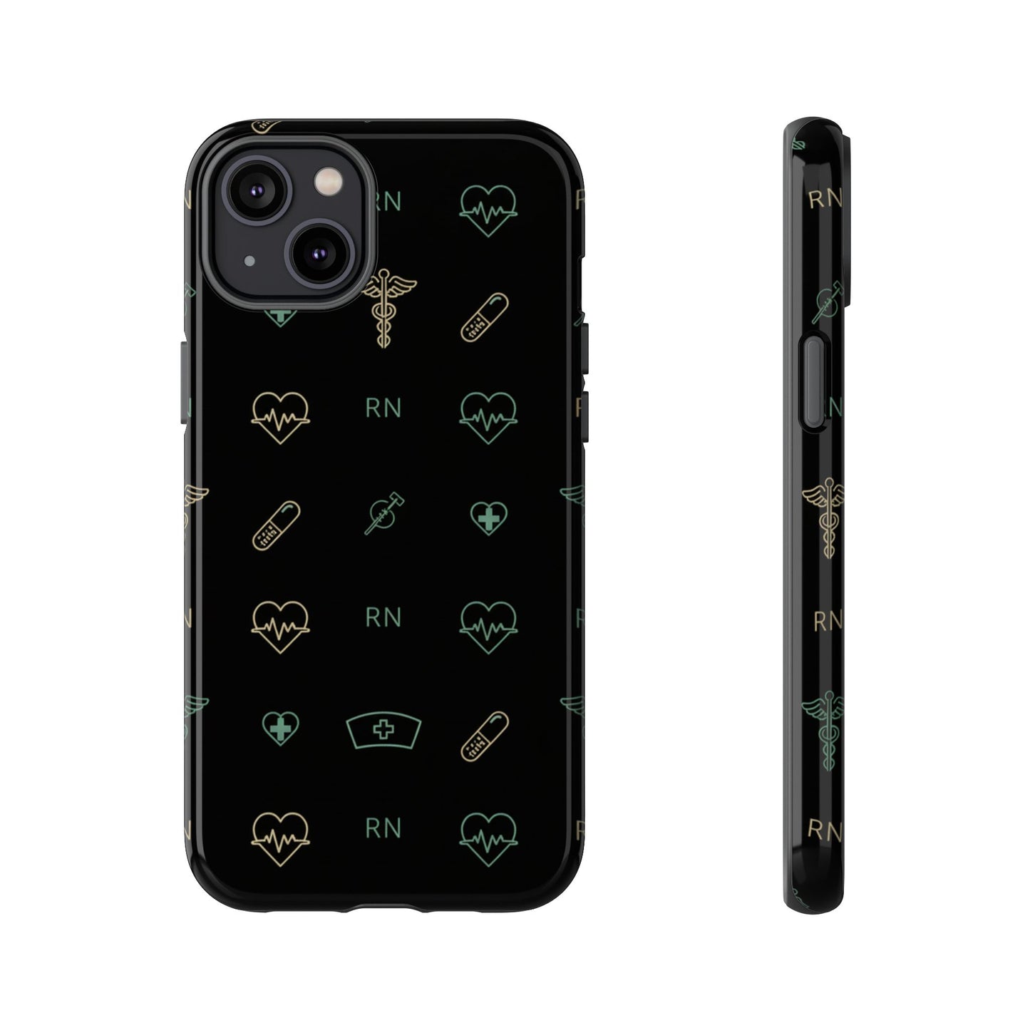 RN Nurse Phone Case – Minimal Medical Icon Pattern Healthcare Worker Tough Case