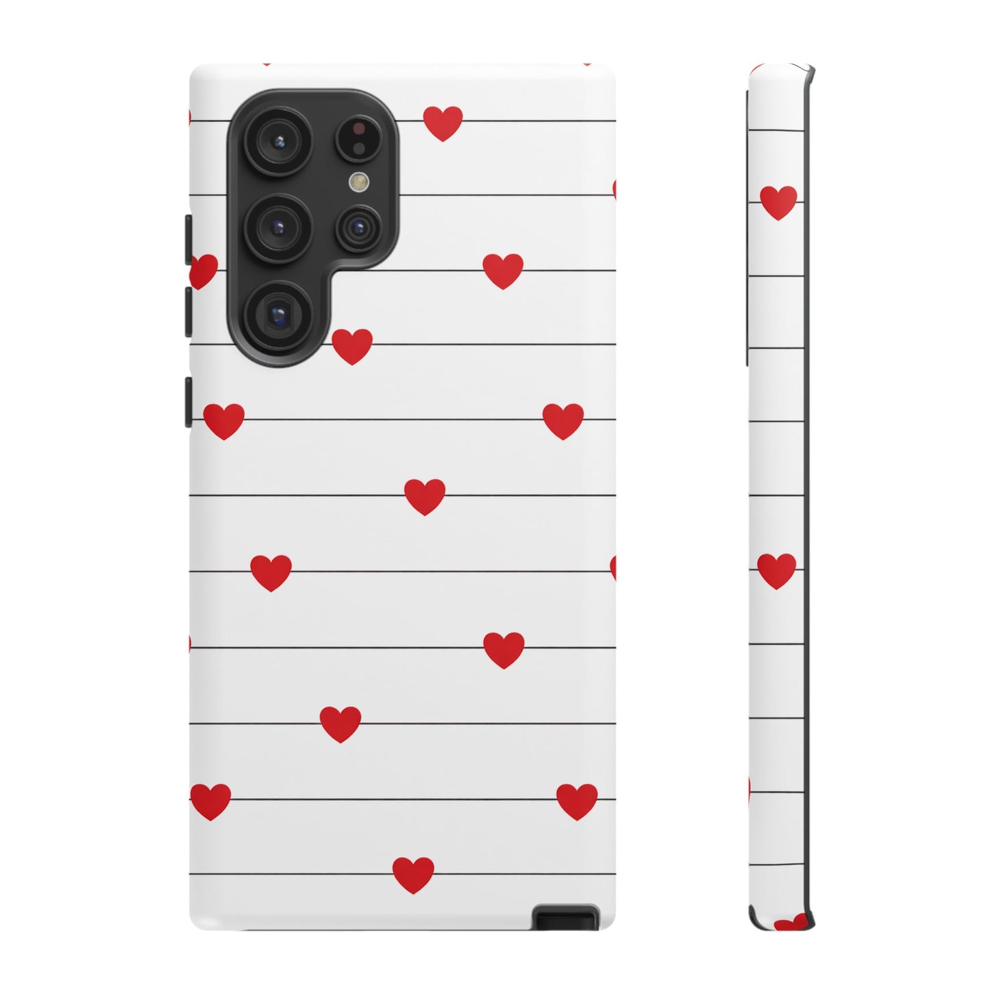Red Heart Stripe iPhone Case | Tough Shockproof Love Aesthetic Cover