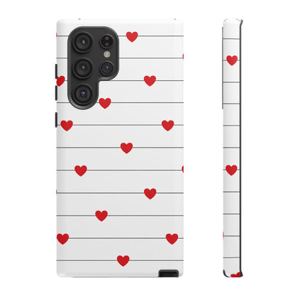 Red Heart Stripe iPhone Case | Tough Shockproof Love Aesthetic Cover