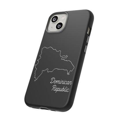 Dominican Republic Outline Phone Case – Minimal Country Map Tough Case (iPhone, Samsung, Pixel)