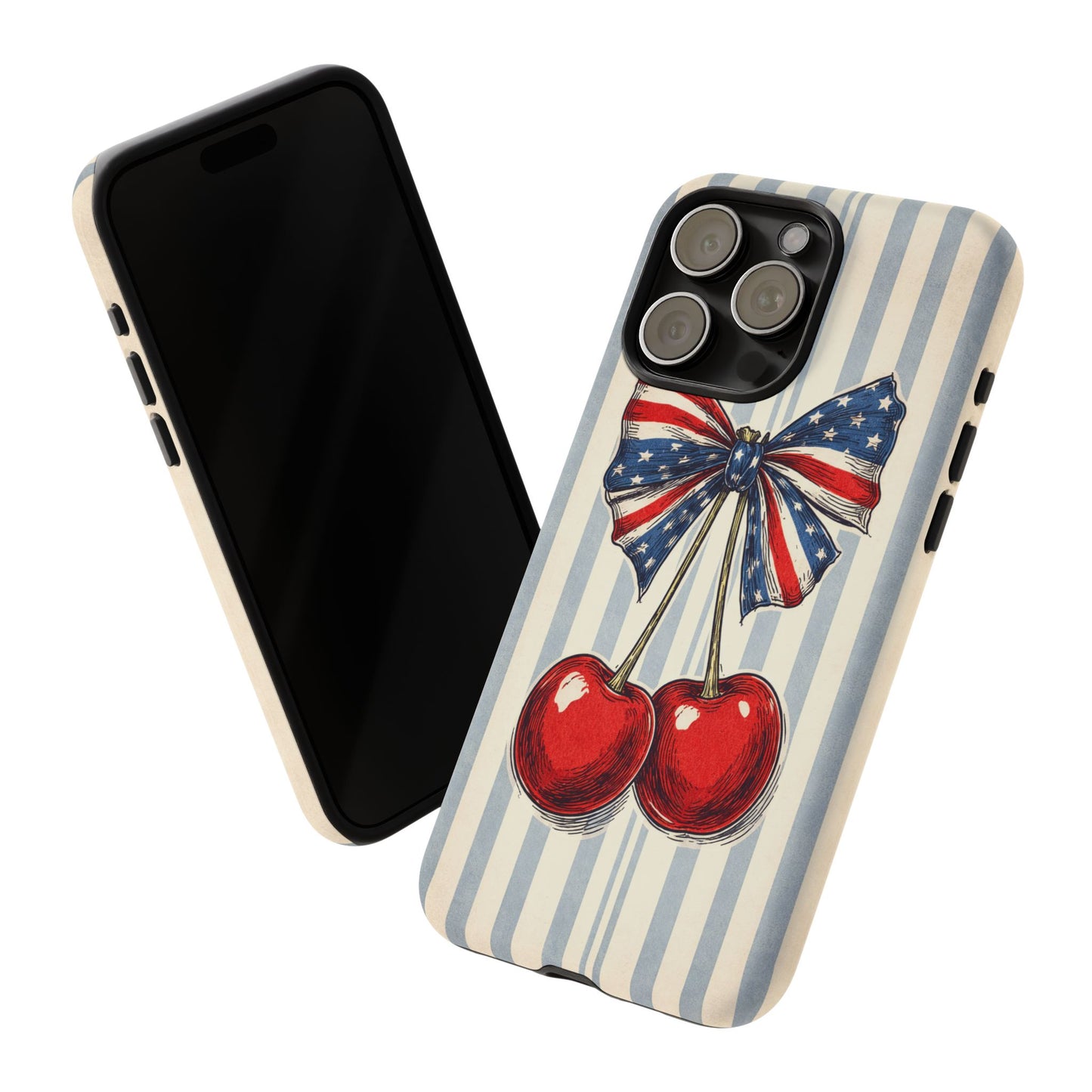 Patriotic Cherry Phone Case Americana Coquette Aesthetic iPhone Samsung