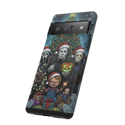Christmas Horror Phone Case – Festive Slasher Collage Tough Case (iPhone, Samsung, Pixel)