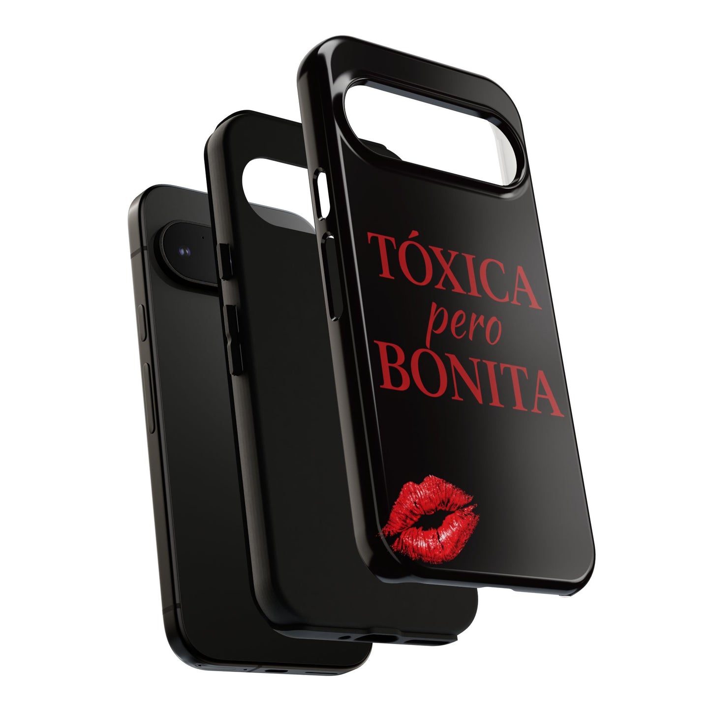 Toxica Pero Bonita Phone Case, Latina Quote Case, Red Lips Aesthetic, Spanish Saying Case, Trendy Tough Cover