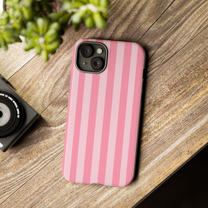 Pink Stripe Phone Case – Pastel Coquette Aesthetic Tough Protective Case