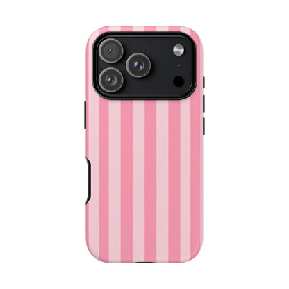Pink Stripe Phone Case – Pastel Coquette Aesthetic Tough Protective Case