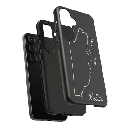 Belize Outline Phone Case – Minimal Country Map Tough Case (iPhone, Samsung, Pixel)