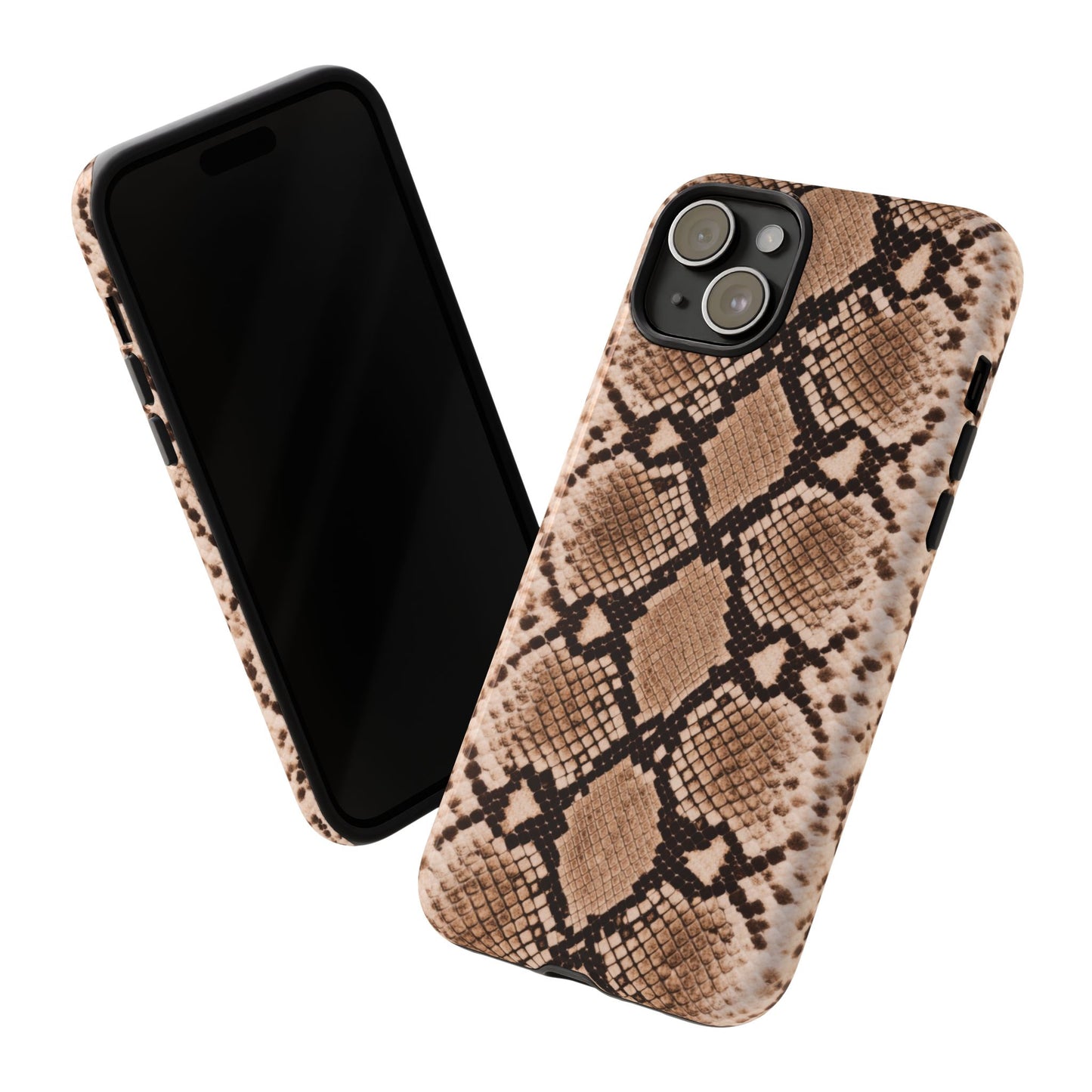 Snake Print Phone Case – Brown Python Pattern Slim Protective Cover for Iphone, Samsung Galaxy and Pixel
