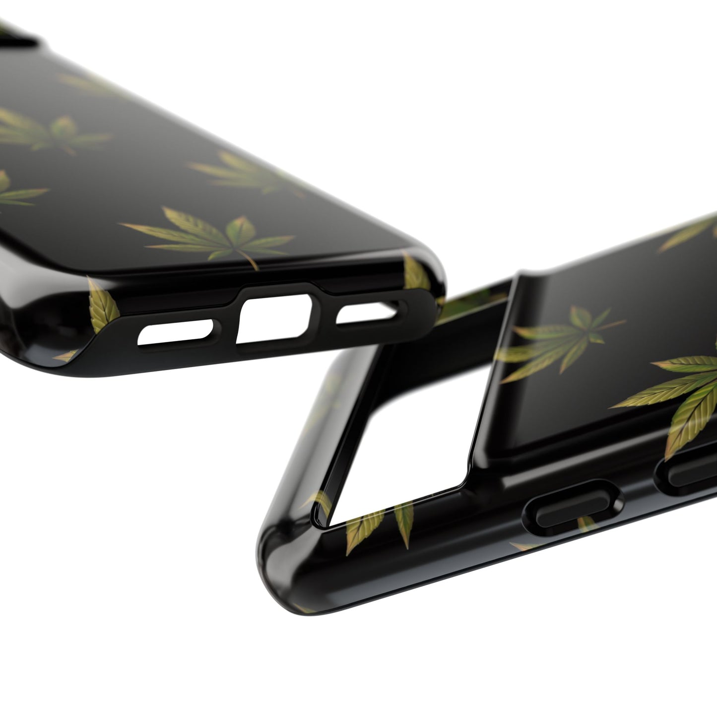 Cannabis Leaf Phone Case Green Weed Leaf Pattern Tough Protective Cover