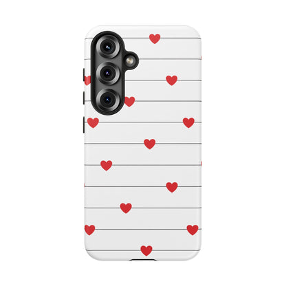 Red Heart Stripe iPhone Case | Tough Shockproof Love Aesthetic Cover