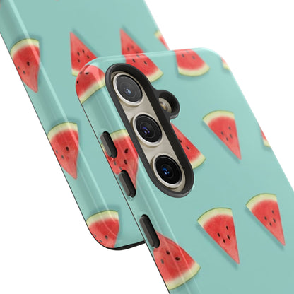 Watermelon Phone Case – Pastel Blue Summer Fruit Tough Case (iPhone, Samsung, Pixel)