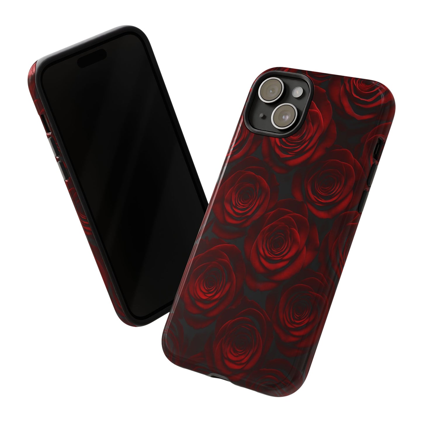 Dark Red Rose Phone Case – Gothic Floral Tough Case (iPhone, Samsung, Pixel)