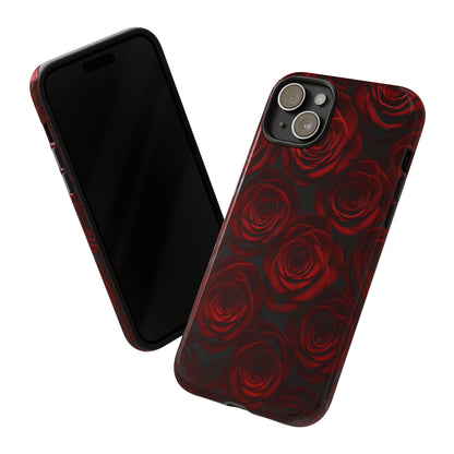 Dark Red Rose Phone Case – Gothic Floral Tough Case (iPhone, Samsung, Pixel)
