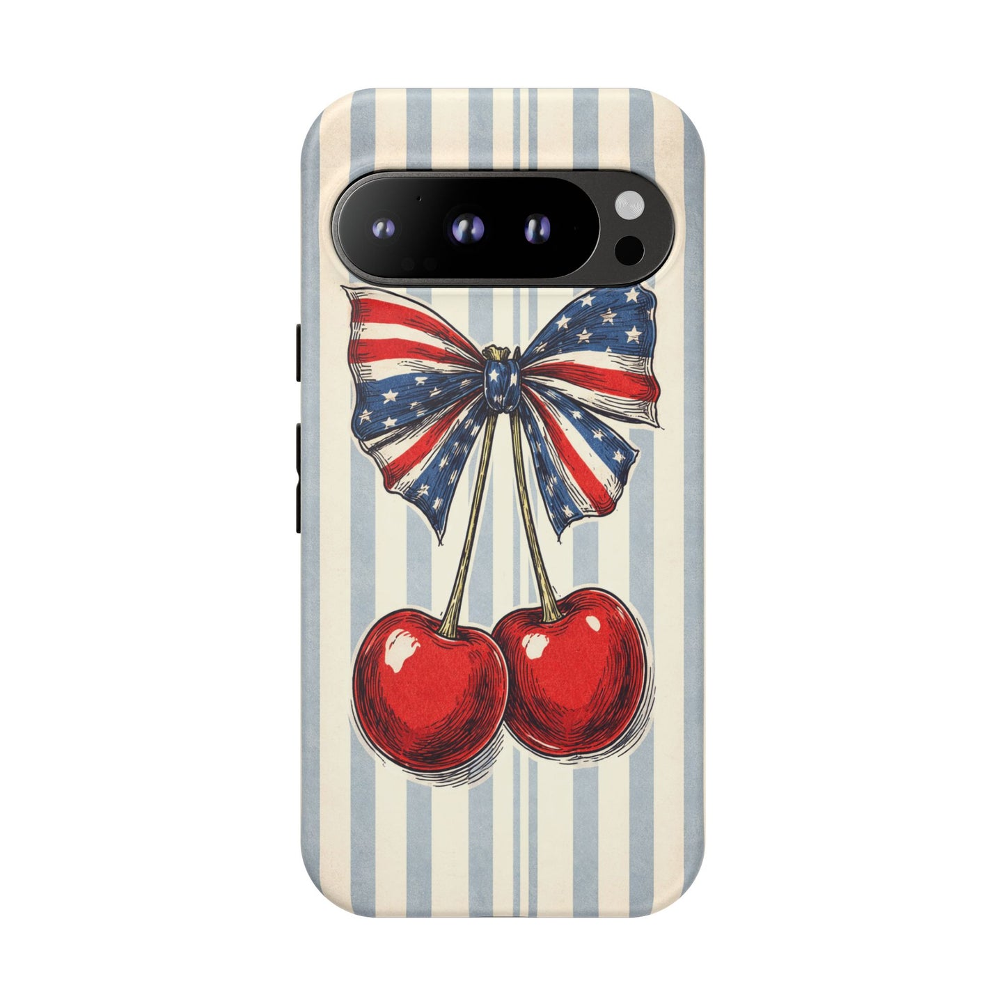 Patriotic Cherry Phone Case Americana Coquette Aesthetic iPhone Samsung