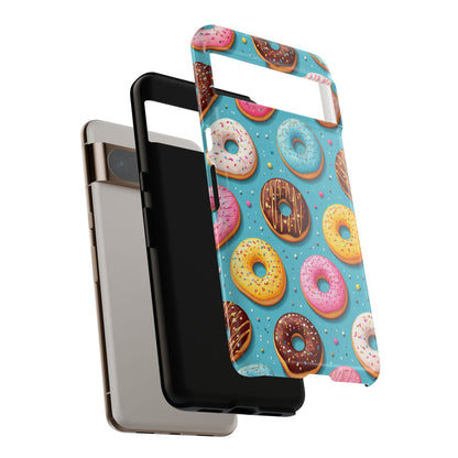 Cute Donut Pattern Phone Case – Colorful Sprinkles Dessert Design for Iphone, Samsung Galaxy and Pixel