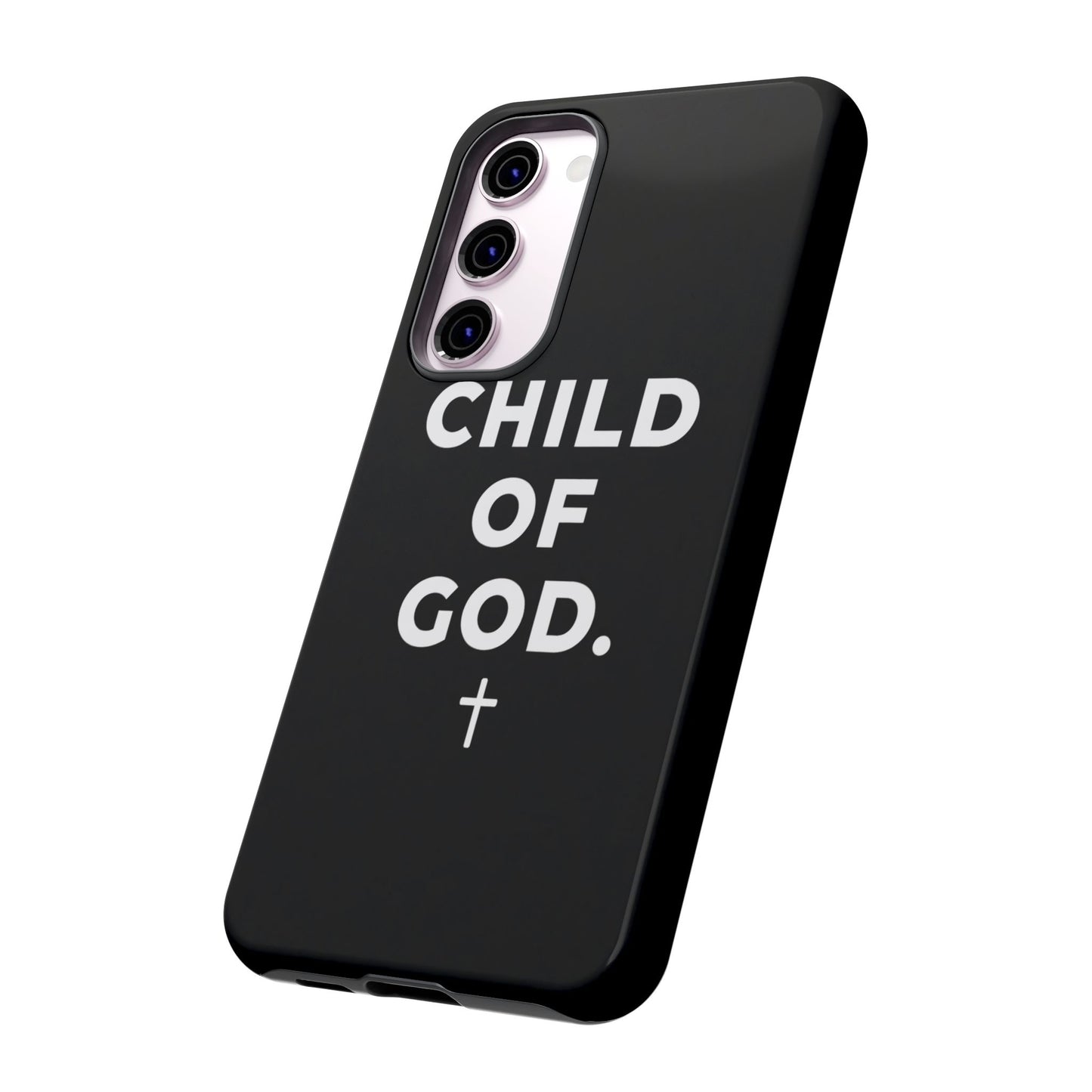 Child of God Phone Case Christian Black Aesthetic Cross Tough Cover