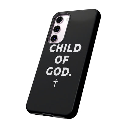 Child of God Phone Case Christian Black Aesthetic Cross Tough Cover